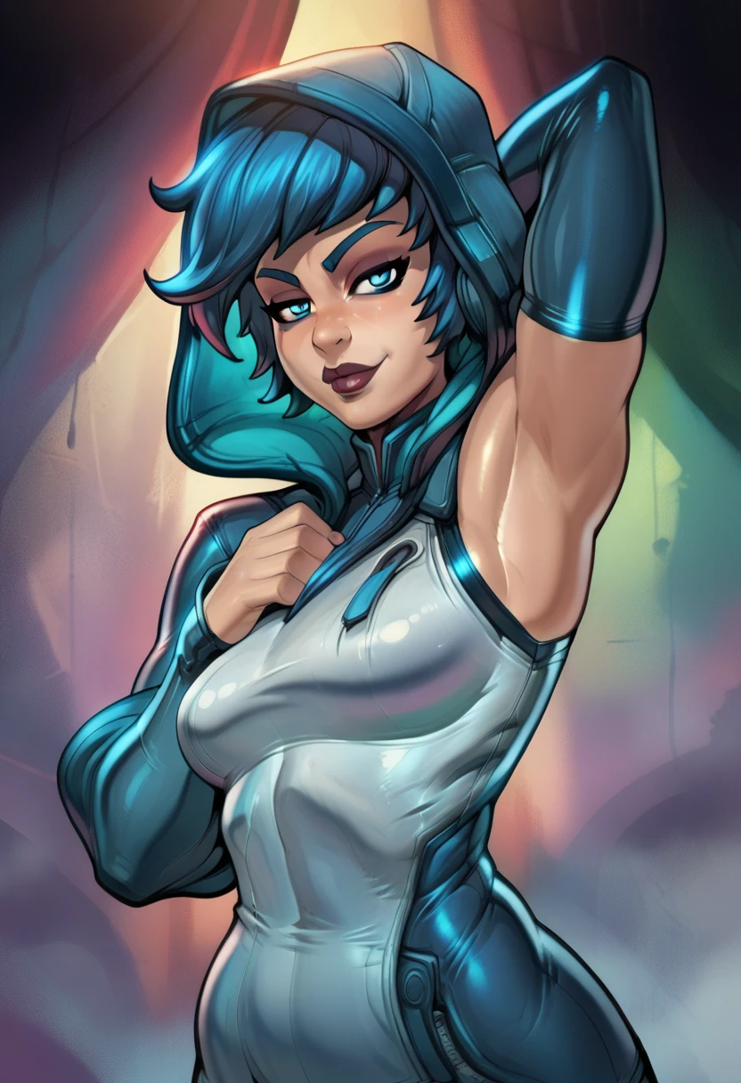 a giant, muscular valkyrie warrior, sea landscape, fantasy magic, undercut hairstyle, short red black fade hair!!!!!!, dark light night, intricate, elegant, sharp focus, illustration, highly detailed!!!!!!!, digital painting, concept art, green neon smoke, matte painting, art by WLOP and Artgerm and Greg Rutkowski and Alphonse Mucha, masterpiece