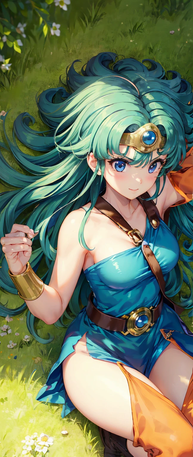 （（（ＳＦＷ、sound、Highest quality、Top notch work、Normal body、、Detailed face、Ultra-precision、normal hand、Normal refer、５refer、Highest）））、beautiful girl、Black Hair、yamato nadeshiko、Small breasts、Shortcuts、Blue leotard、Shoulder Off、Red Cape、Circlet、Dragon Quest、forest、(((stone punishment,Held on a cross、His hands are tied with vines、Both legs are tied with vines:1.5)))