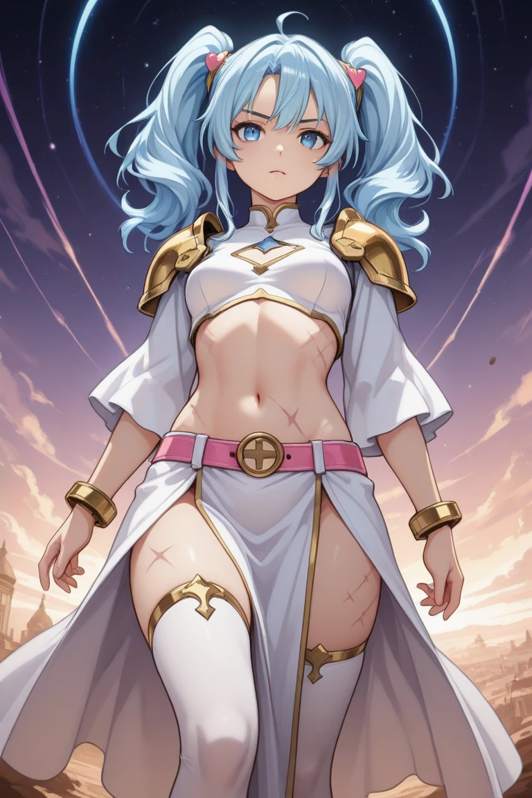 ventiarc, hair flower, crop top, bridal gauntlets, hooded capelet, white shorts, single thighhigh, midriff, naked, tight clothing, see through, small tits, femboy, 1 girl, solo, sweat, jacking off, cameltoe,