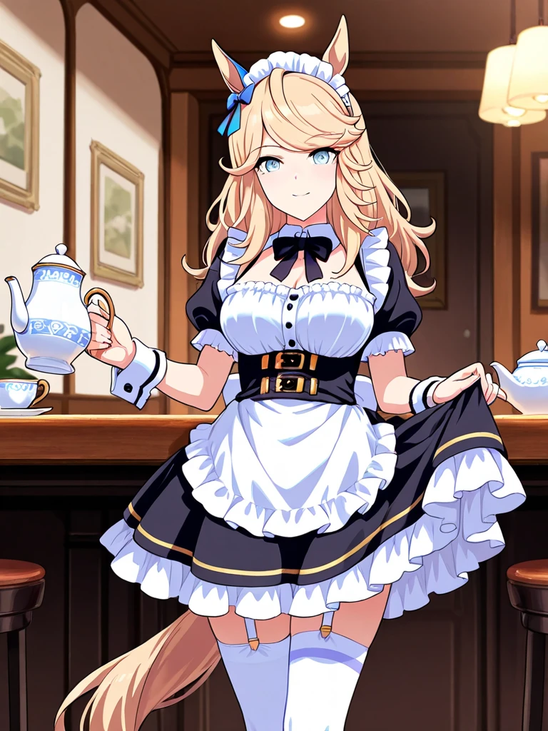 masterpiece,best quality,official art,extremely detailed CG unity 8k wallpaper, day, bishoujo, blonde hair, antenna hair, hime_cut, short hair, lolita hairband, aqua eyes, beautiful detailed eyes, heart in eye, heart-shaped pupils, embarrassed , shy, nose blush , blush, naughty_face, endured_face, crying with eyes open, yellow eyes, huge breasts, between breasts, breasts apart, hanging breasts, bouncing breasts, breasts out, Maid attire,Slimming clothes,bare_shoulders, white thighhighs, frilled socks, leg belt, uwabaki, maid_headdress, armband, armlet, arm strap, elbow gloves , half gloves , wristband, wrist_cuffs, cat_pose, adjusting_thighhigh, humiliation, x-ray/cross-section/internal_cumshot, peeing, bra_lift, public, Z-Shape Hood