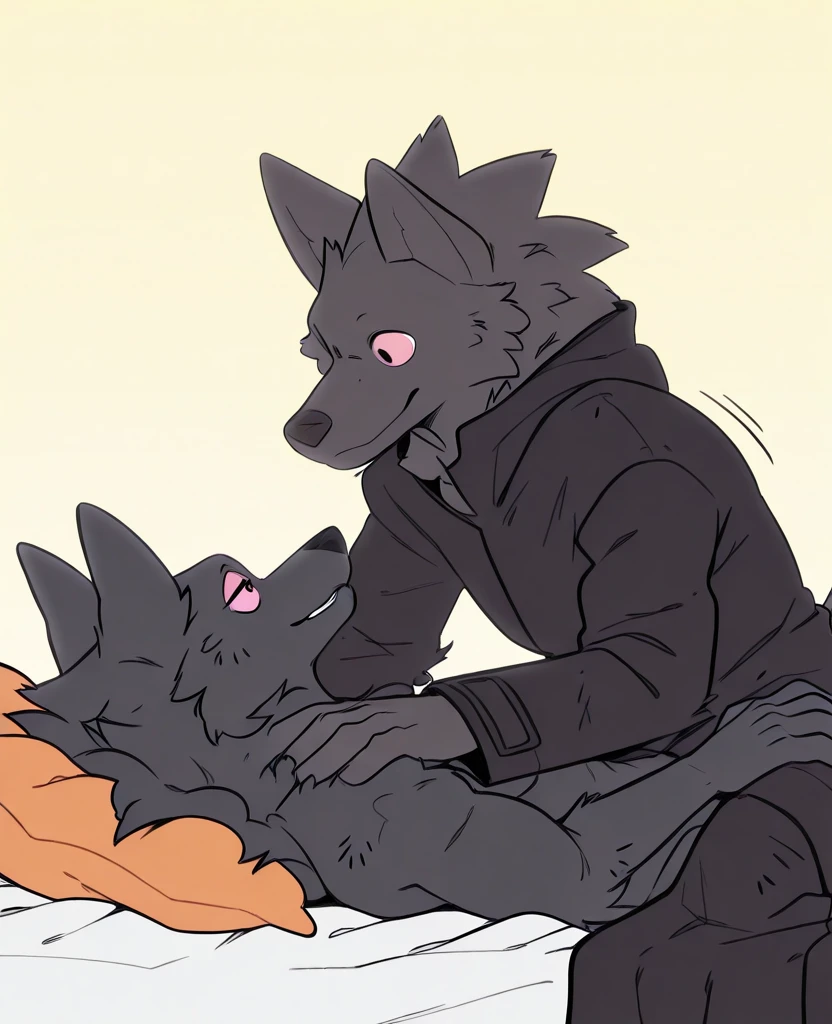 A male dog corgi with talk english sentences Dialogue sayings clearly black fur with red colour eyes,naked and he begging to stop with tail being hold tight and pull by hand, body trembling and Satisfied with small cock are have sex in water
