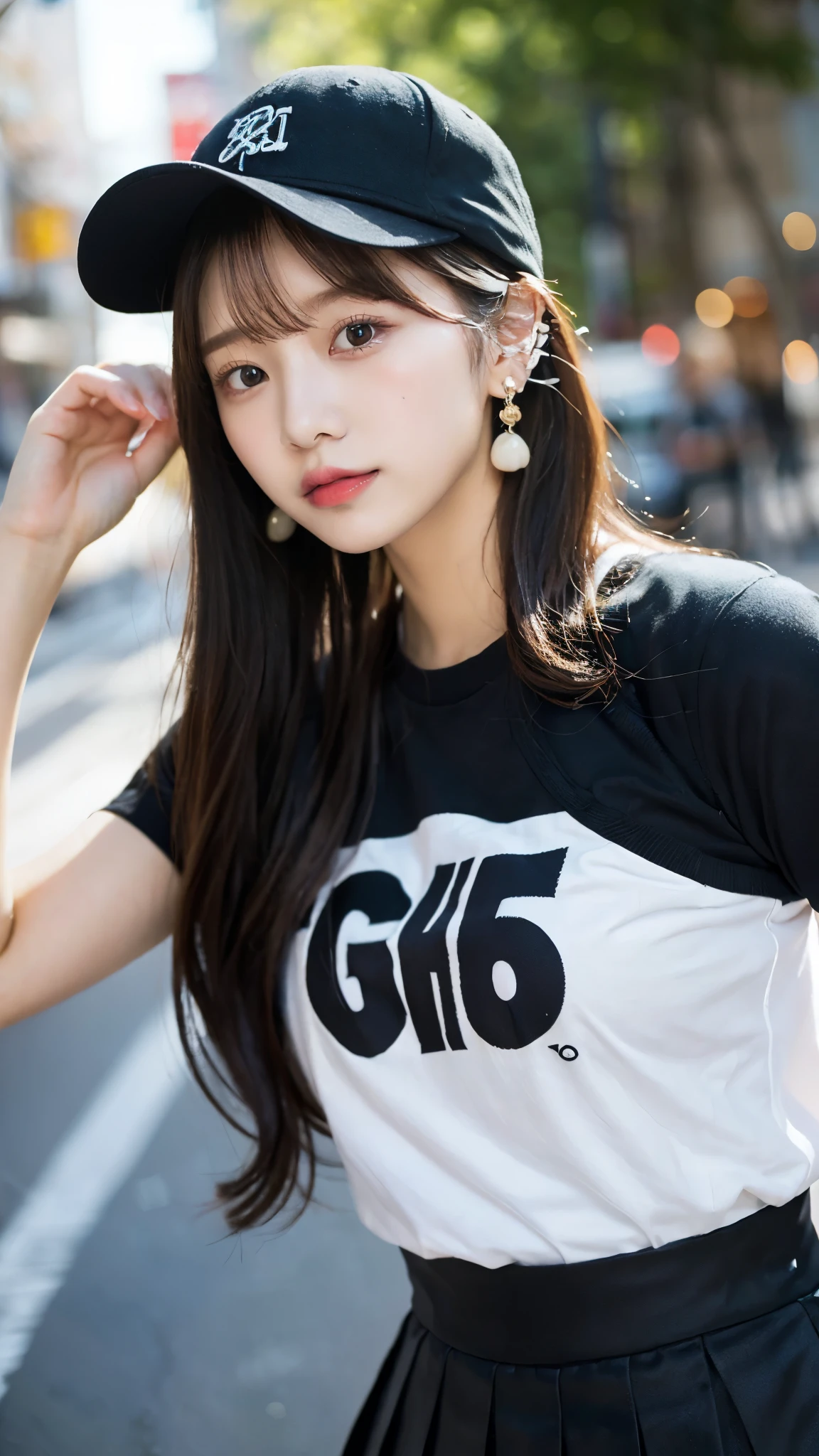 highest quality, 1 beautiful woman, 28 years old, s, 35mm lens, debt/1, Cowboy shot, Concrete Background、Tile Background、Big wavy hair、shirt、light brown、Tile wall