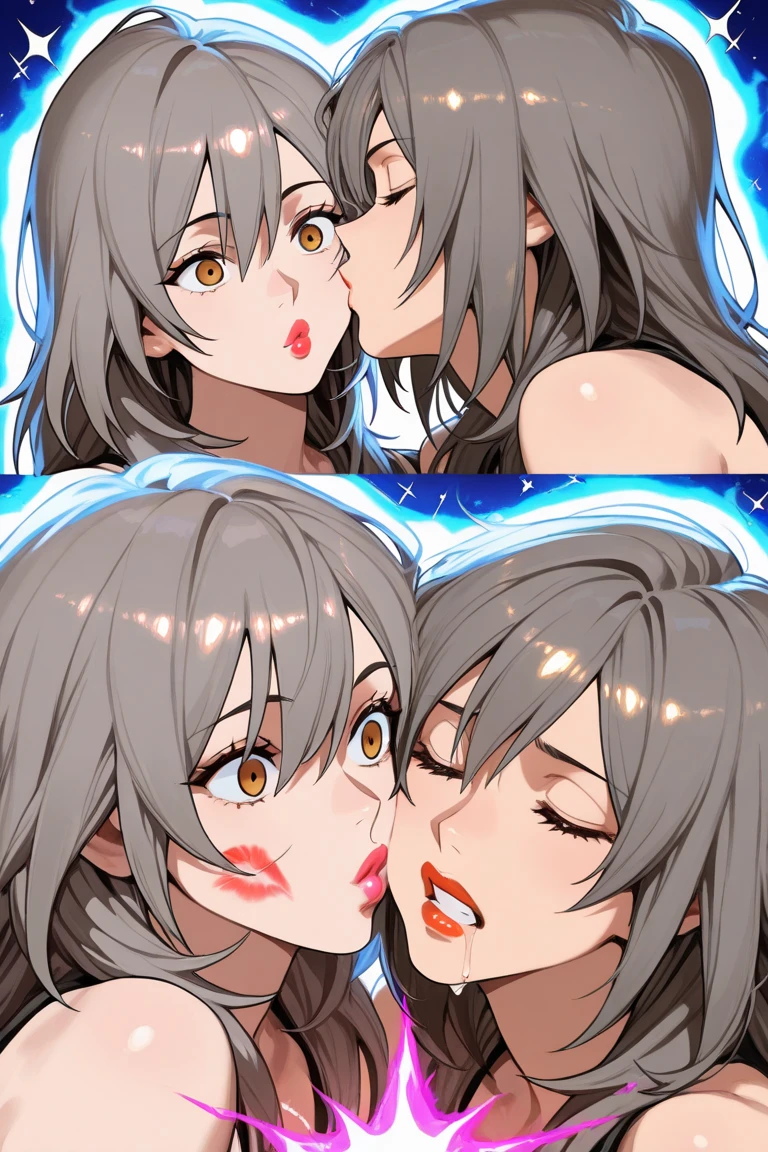nsfw,(2girls:1.3),duo,pov,cooperative,From above,Kneeling,masterpiece,best quality,very aesthetic,absurdres,side by side,lineup,(face focus),(assertive),(press),(double),(completely nude),1boy,face on penis,(Steam),(kiss),(shiny:1.3)