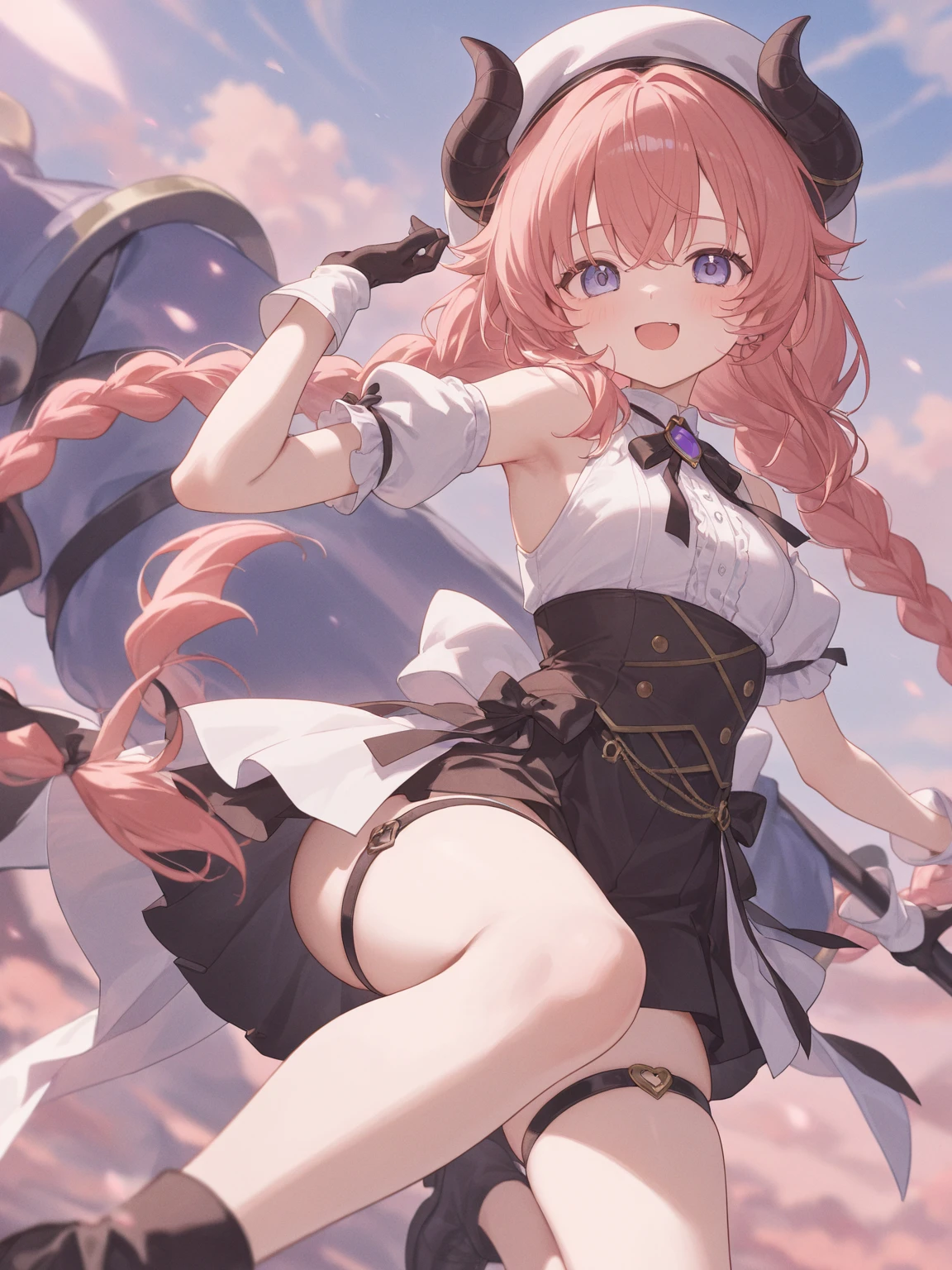 masterpiece, detailed, high quality, (absurdres), high sharpness, high resolution, rosemi, 1girl, solo, parted lips, blush, small breasts, curvy, wide hips, groin, cameltoe, frills, crop top, highleg panties, detached sleeves, thighhighs, garter straps, garter belt, wet, sweat, cowboy shot,