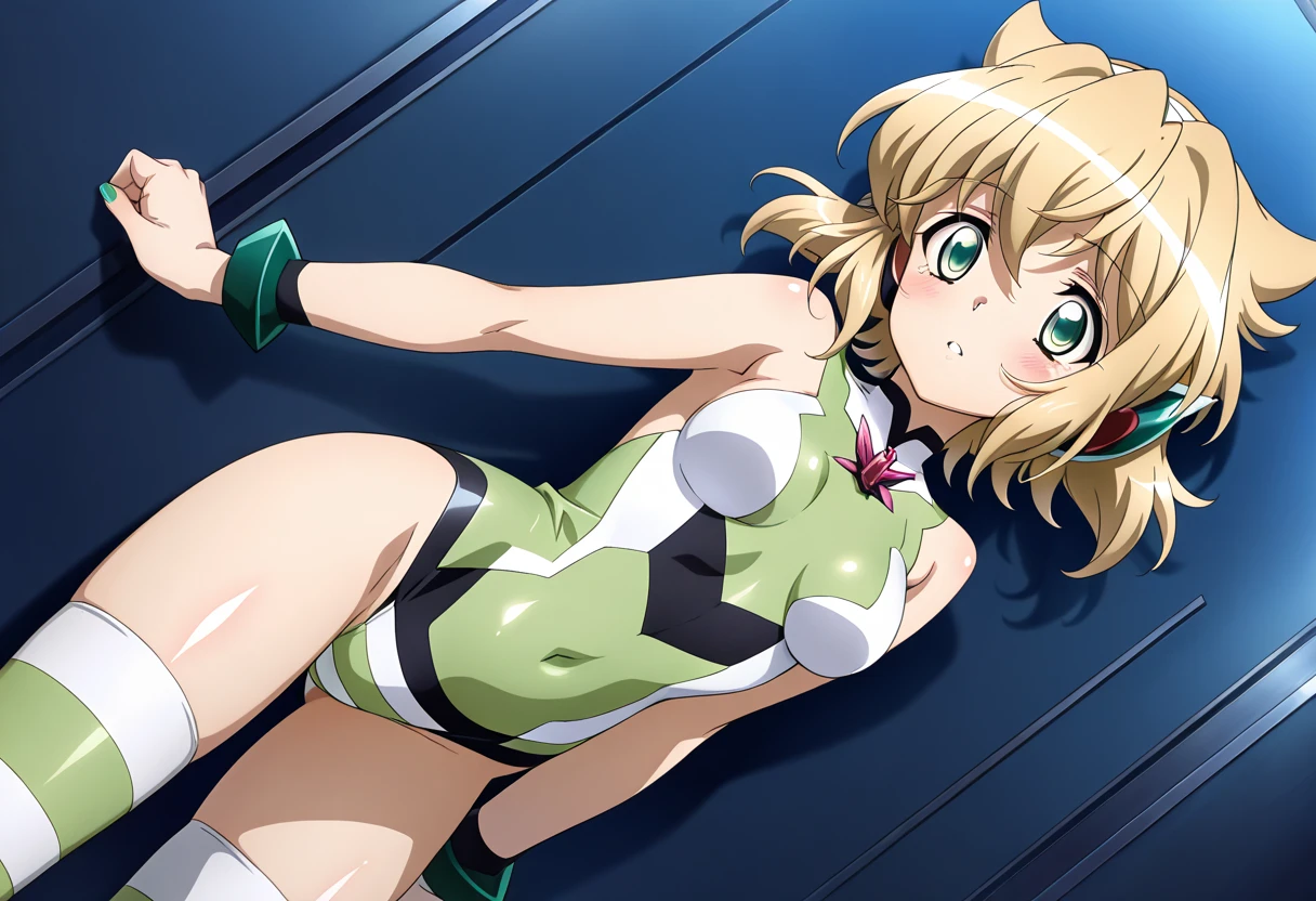 Anime girl lying on the ground with rhythmic gymnastics clubs in hand, Smooth Anime CG Art, photorealistic anime girl render, Realistic anime style, realistic anime, Cute anime girl rendering, an anime girl, render of april, 8k render」, the anime girl is crouching, Seductive Anime Girl, pixiv CG