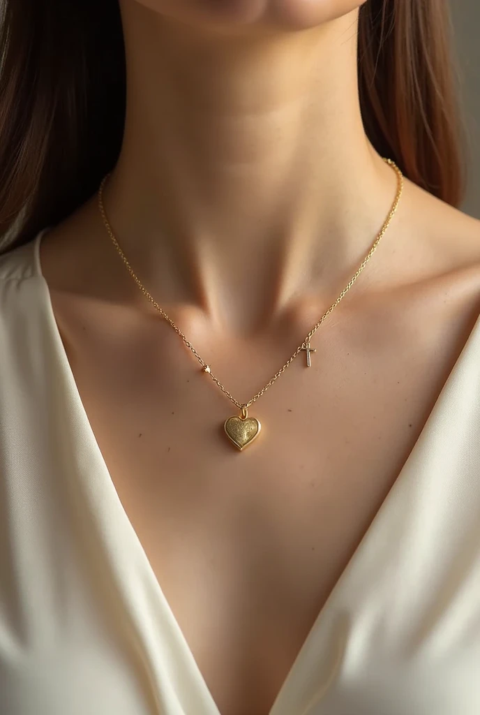 single chain fine necklace and small cross pendant