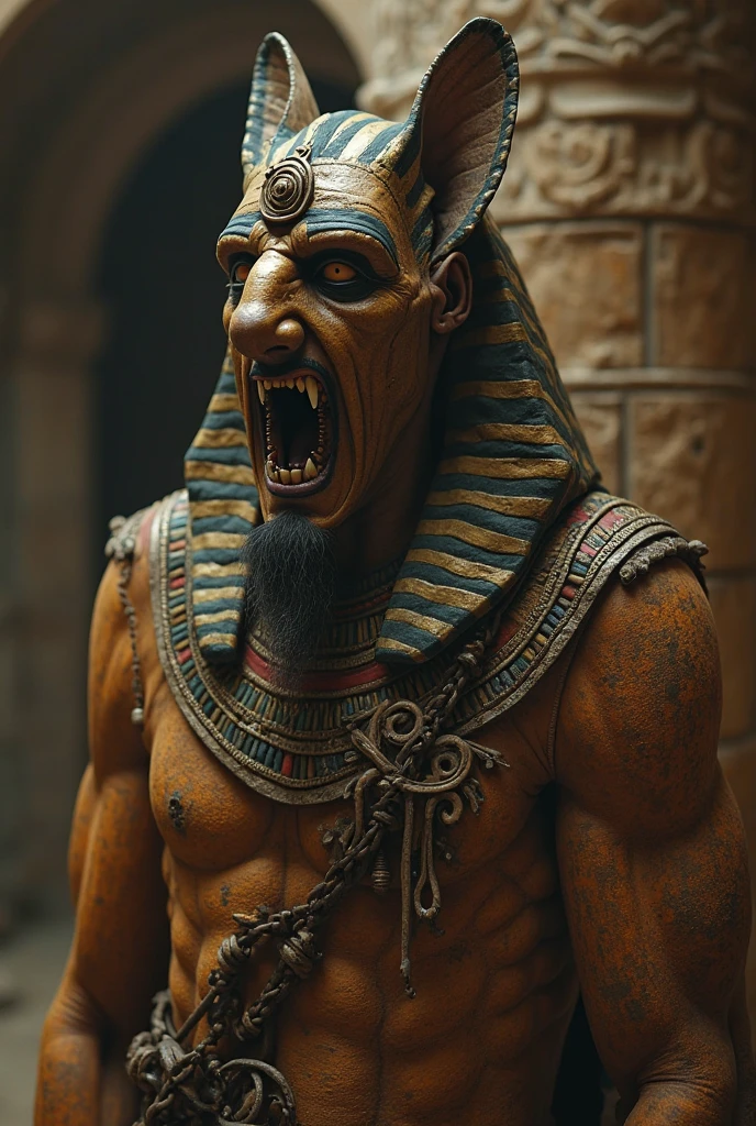 Angry portraits, God of Egypt, complex clothing, screen space {x} epic realism, Kit, Aesthetic, cinematic ligh, insanely details, Super Detail, dull colors, Soft colors , Film graininess, flagstone, usufruct, Spooky like, vignet , Inside the tomb, Photo of the suspect , The Art of Rutkovsky,