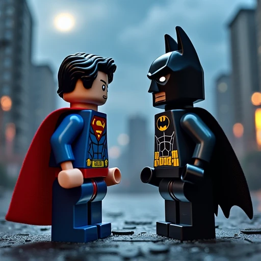 LEGO Art Superman and Batman，Night scene