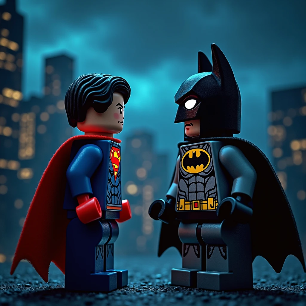 LEGO Art Superman and Batman,Night scene