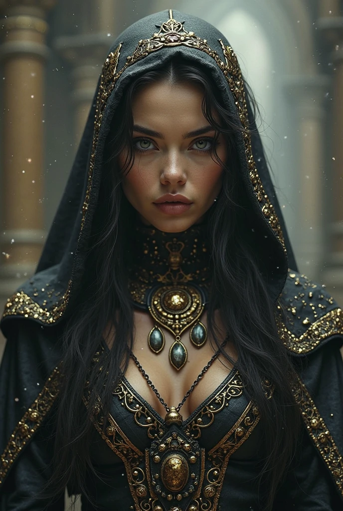a beautiful woman in a gedi robe, a beautiful woman in a sith lord costume, 2 women, star wars, hyperrealistic, 8k, highly detailed, photorealistic, dramatic lighting, cinematic composition, intricate costume details, elegant poses, dynamic movement, moody color palette, dramatic shadows, vivid colors, stunning visuals