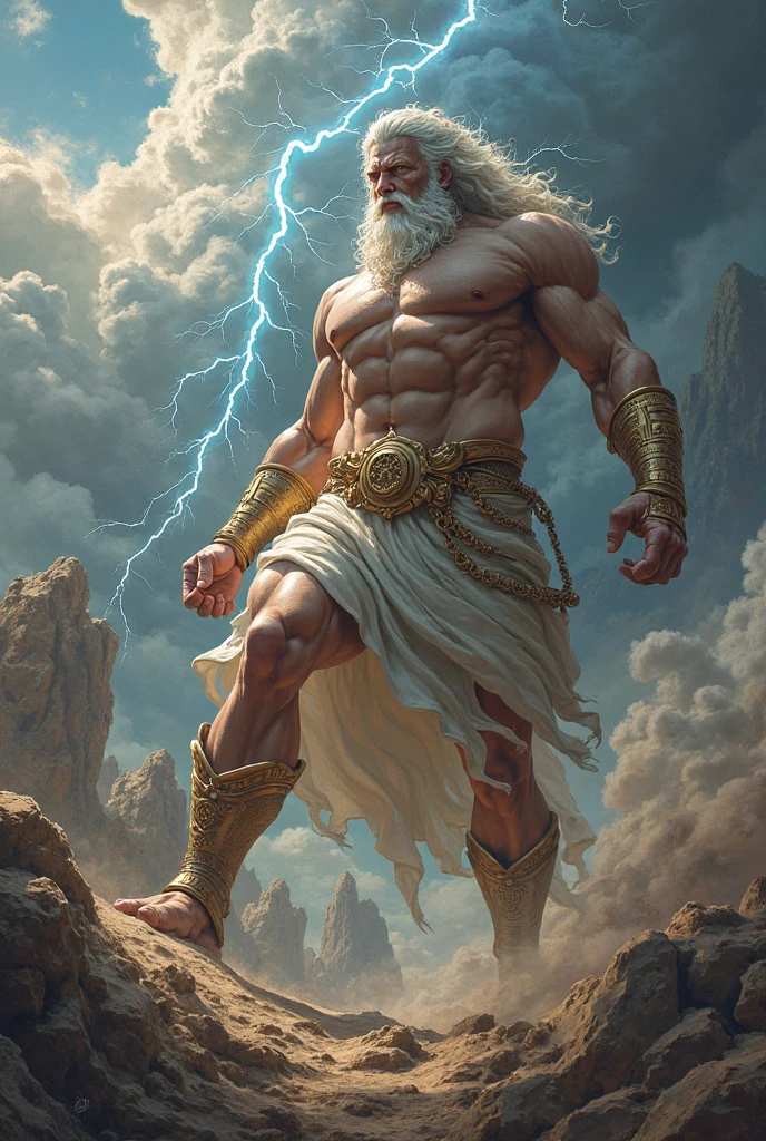 angry zeus, oil painting