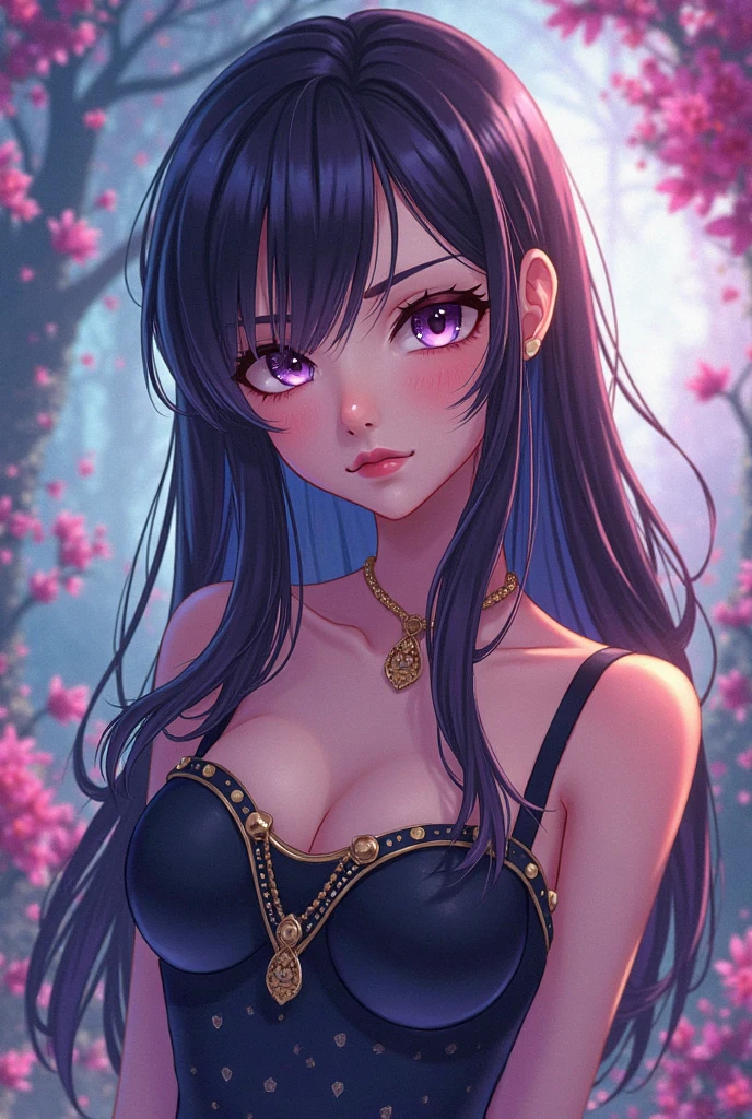 Mulher, (cabelo preto), Altamente detalhado, anatomia perfeita, proporcoes corretas, cores escuras, blur no fundo, The illustration is in high definition in 4k resolution, com recursos faciais altamente detalhados, (Obra-prima: 1.2), (Melhor qualidade), UHD, foco nítido.