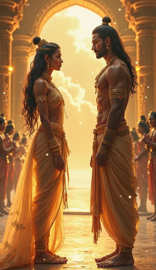 Ixquic, Hunahpú and Ixbálanqué prepare to leave the palace, with an atmosphere of determination.Hunahpú: "Don't worry, Princess. Together we will face any challenge that comes our way..”Ixquic: "So, So be it. Let's set off into the unknown.”