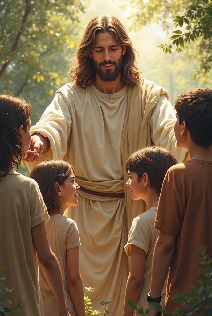 Jesus blesses children na polu