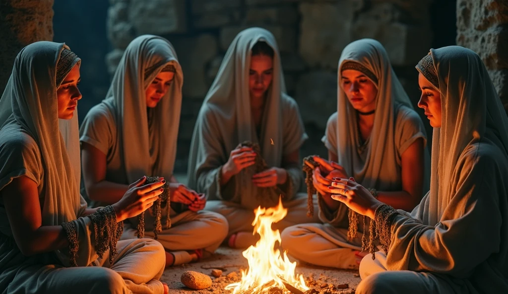 Karbala was the field The women are sitting near the hearth in sheets in a very sad state