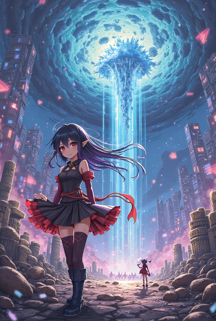from above:1.3, looking at viewer,dutch angle,close up girl,cute black princess hair, cute tiara, princess, princess clothes, gentle smile, fancy fantasy scenery,(hugging own legs),fullbody,