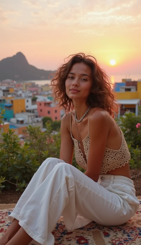 Egyptian girl sitting in a tourist spot,Instagram photo,shot on iphone