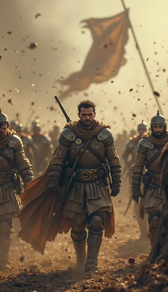 Represent the loyalty of the 300 soldiers who choose to stay and fight to the death in a final act of sacrifice.
