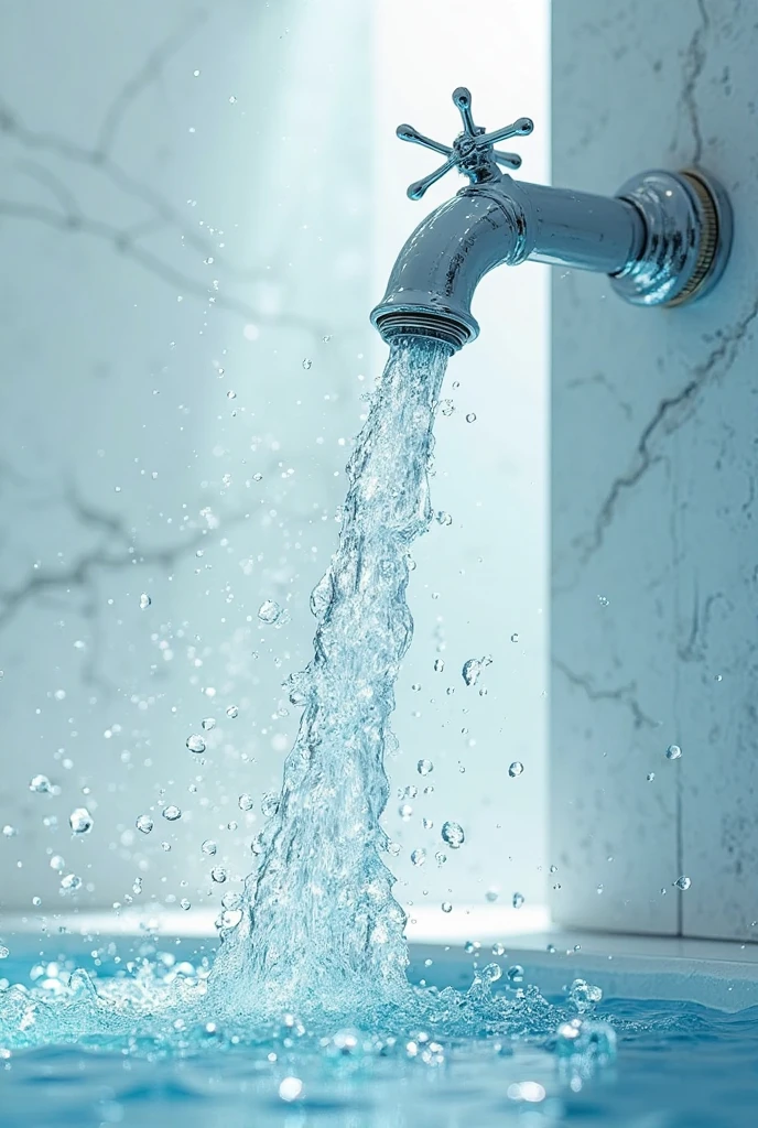 Water tap close-up side shot in frame falling single drops photo quality 4k highest detail of small objects