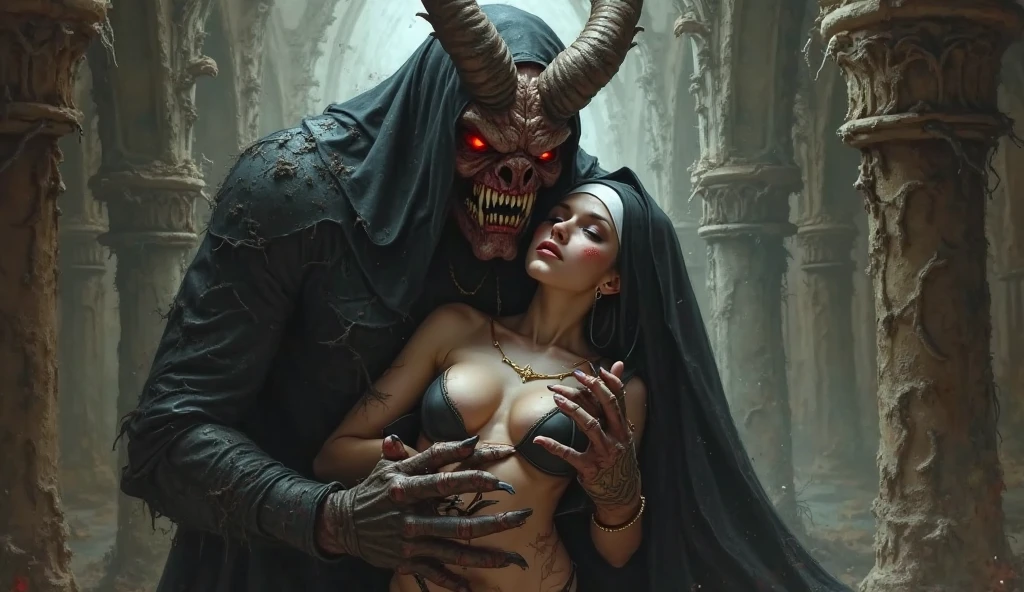 Deamon from hell with big Dick  2 two Young nude  teen girl