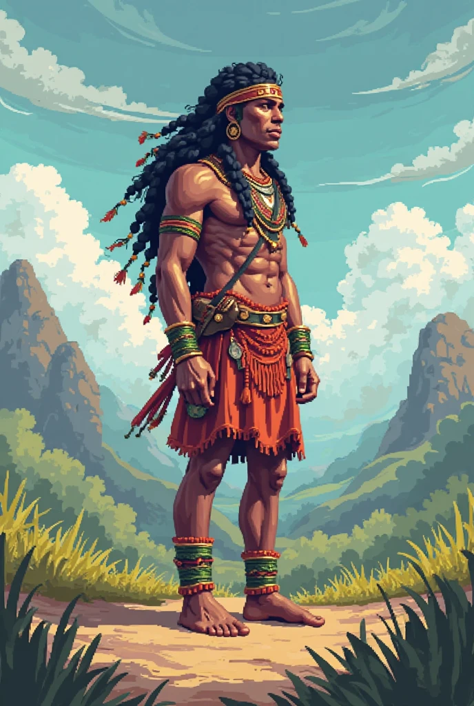 An image showing a Mayan man committed to working on the lands of the other family as a form of dowry or bride price