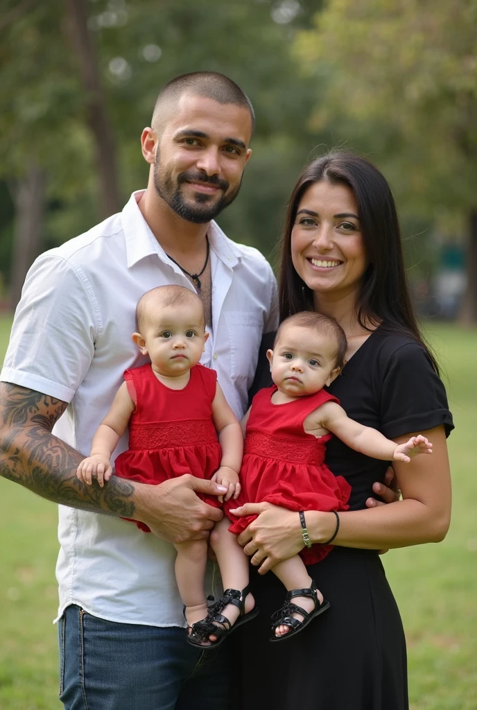 familia. papa, mama y dos hijos
