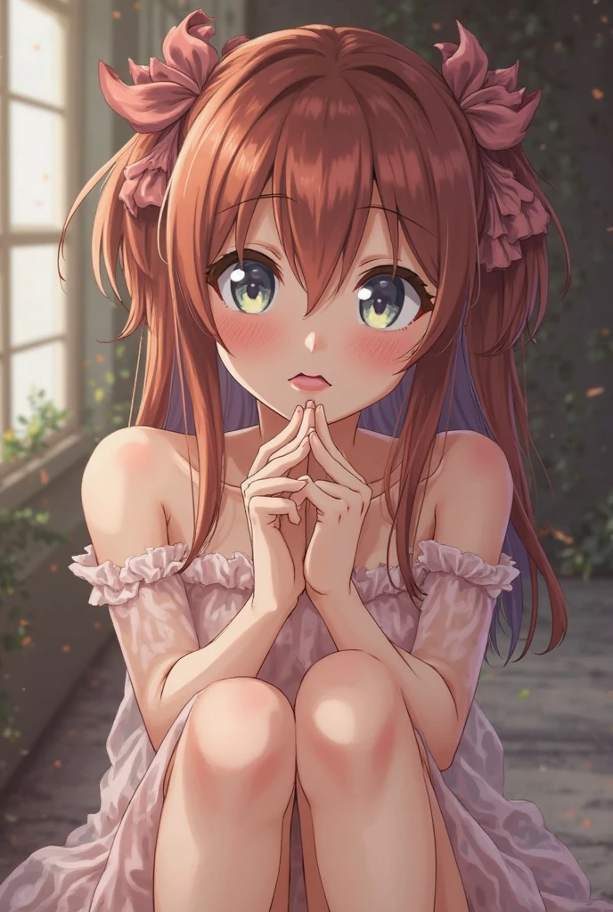 ((Highest quality)), ((masterpiece)), (detailed), One person,Anime Style、cute、(Petite)、naked、Spread your legs