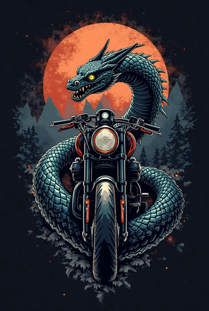 Design do logotipo motorcycle with a dragon on the back, detailed vectorart, motorcycle, in style of digital illustration, motorcycle concept art, dark but detailed digital art, heavy metal tshirt design, motorcycles, highly detailed vector art, full color digital illustration, biker, triumph, akira's motorcycle, stylized digital illustration, inspired by Kanō Hōgai, detailed digital illustration