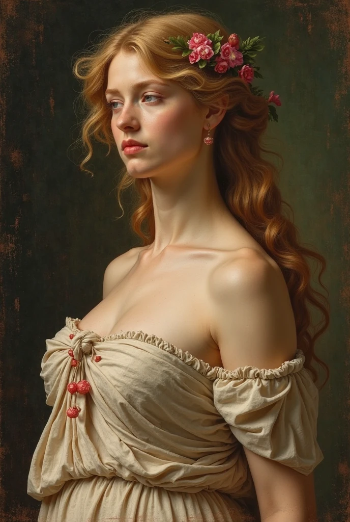 pale skin muscular redhead 18 year old girl huge breasts in the style of William-Adolphe Bouguereau