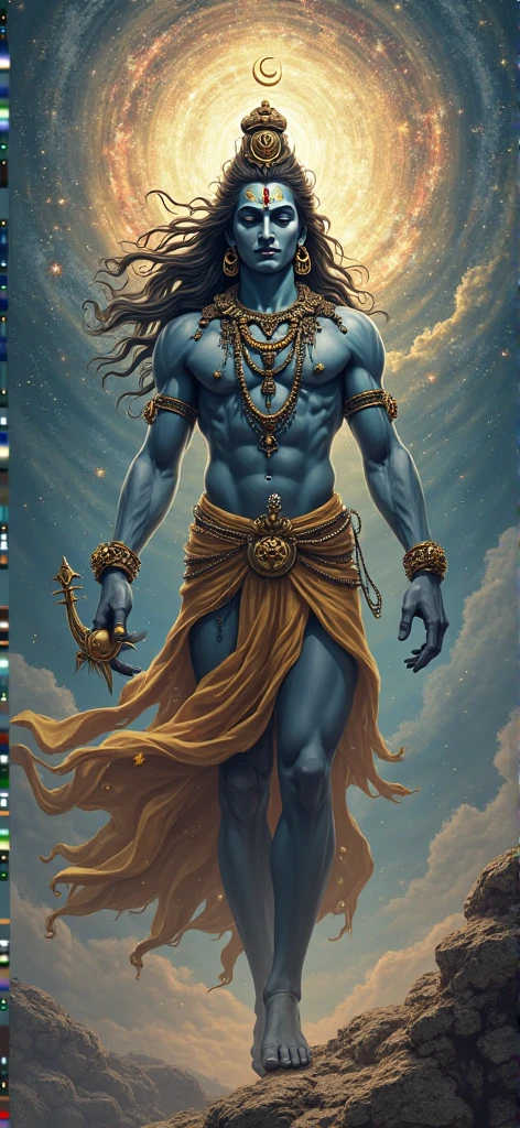 Create an cool drawing of lord Vishnu