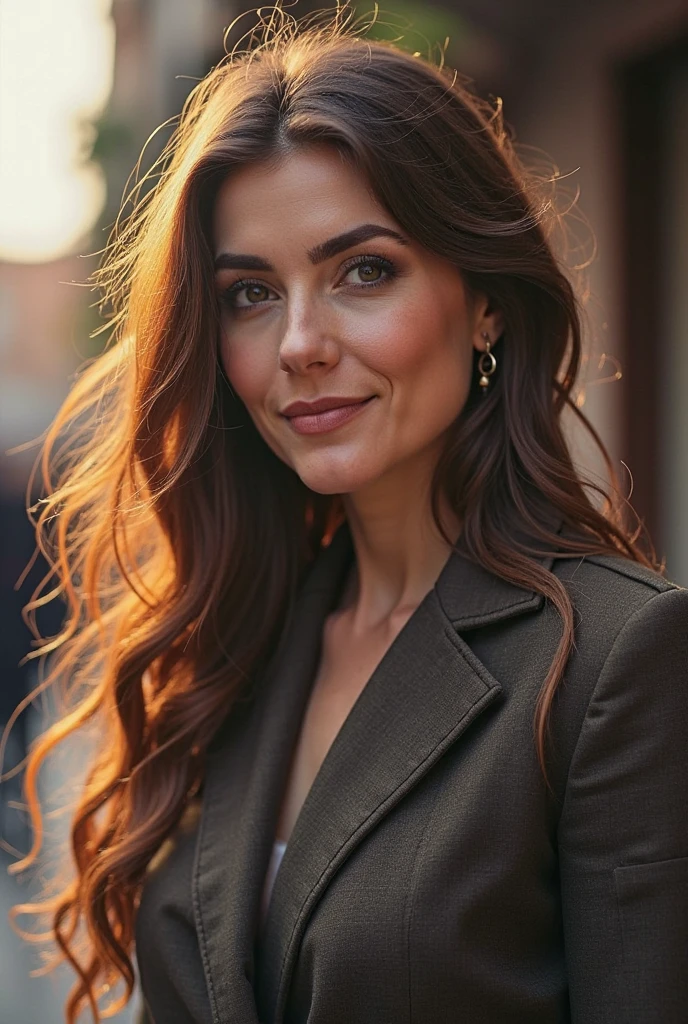 mature female, 30 year old, brown hair, european woman, whole body on picture, multiple views, zoom out, happy, cute, cool, flirty look, realistic hair, green eyes, show ass, sexy pose, european eyes, medium build, medium round ass, half long coat, cute clothing, tight jeans, open clothes, rooftop bar, masterpiece,ultra high res, (photorealistic:1.4), raw photo, ultra realistic, detailed background,refined, detailed, realistic face, detailed face, realistic skin,(RAW photo, best quality), extremely detailed, CG, unity, Amazing, finely detail, light smile, extremely detailed CG unity 8k wallpaper, huge filesize, ultra-detailed, highres, absurdres, soft light,