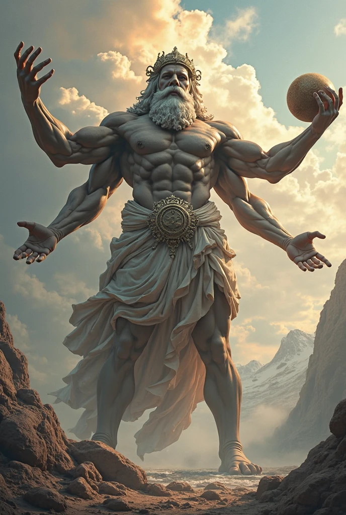 The giant Atlas carrying the planet Saturn on his back