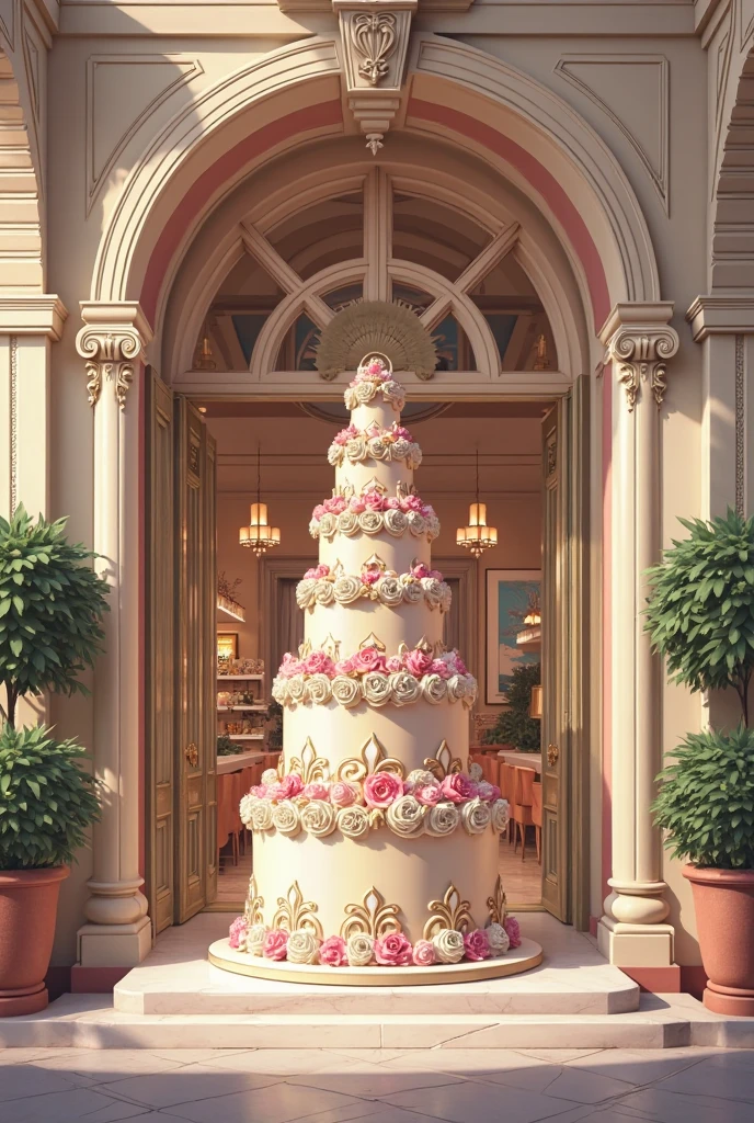 ((best quality, masterpiece, absurdres, super-resolution)) (No Humans:1.2), Cake focus, Wedding cake, red velvet