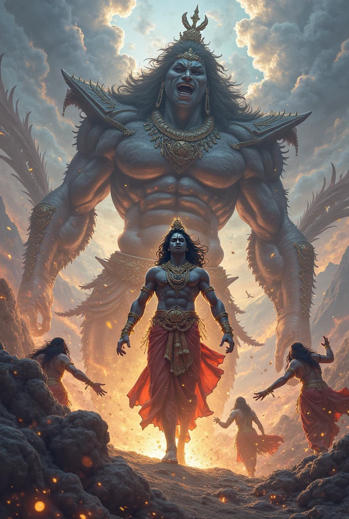 Ravan with his 10 heads and Ram ji
