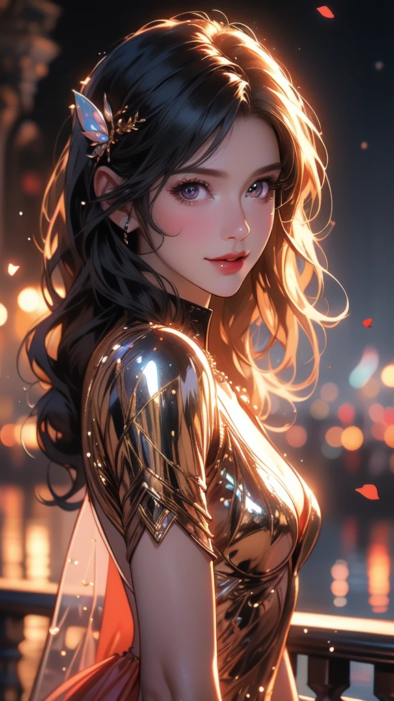 "Create a series of detailed images of a young woman wandering through the stars. She is immersed in a stunning cosmos, where bright constellations and colorful nebulae dot the infinite space around her. The young woman, dressed in a futuristic and elegant outfit, gracefully floats among the stars, her long hair gently waving in the vacuum of space. Her expression is one of wonder and awe as she contemplates the vastness of the universe and the beauty of distant galaxies. In some images, she can be seen gently touching the stars, while in others, she lies on a stellar cloud, lost in deep thoughts about the meaning of life and the cosmos. Each image captures the magic and mystery of outer space as the young woman navigates the unknown in search of her own journey of self-discovery and cosmic adventure. What is the fate of this star explorer? What secrets will she uncover in the depths of the cosmos