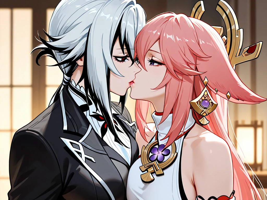 Tied with ropes, rape , Black eyes, Red poetry, long hair, surrender, neck collar, Big breasts, Genshin Impact, kissing her, teasing, tongue kissing