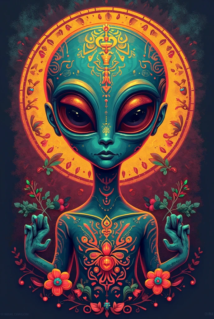 32k hires best quality professional photograph,there is a silver alien holding a tablet with a gold border, and a apple, alien, extraterrestrial, alien design, galactic dmt entity, high detailed official artwork, reptilian space alien, enlightenment tripping on dmt, inspired by Ravi Zupa, enlightened, official illustration, black light velvet poster, gray alien, grey aliens, added detail, official artwork wet body, wet face , dark light, copper and obsidian black elements, filigree gold, intricate Abstract Technology, velvety cosmos peppered with distant,Gustav Klimt fractal filigree gold and silver, soft golden and silver shimmer reflection rainy glass bubble water or elastic glass-like material, Mysterious ,more saturation Negative Prompt