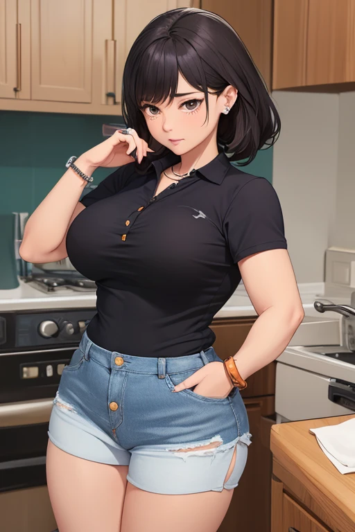 Nsfw, masterpiece, full body, absurdres, hinata\(boruto\), 1girl, solo,mature female, panties, huge ass, indoors, , ass at viewer, sexy composition, detailed lips, huge breast, cleavage,beautiful face, body propotion, blush, (pink lips), long hair,  purple eyes,  soft gaze, sad smile,  super realistic, detailed, photoshoot, realistic face and body,  realistic hair, realistic eyes, realistic nose, realistic lips, short black hair, detailed hand and legs, detailed eyes