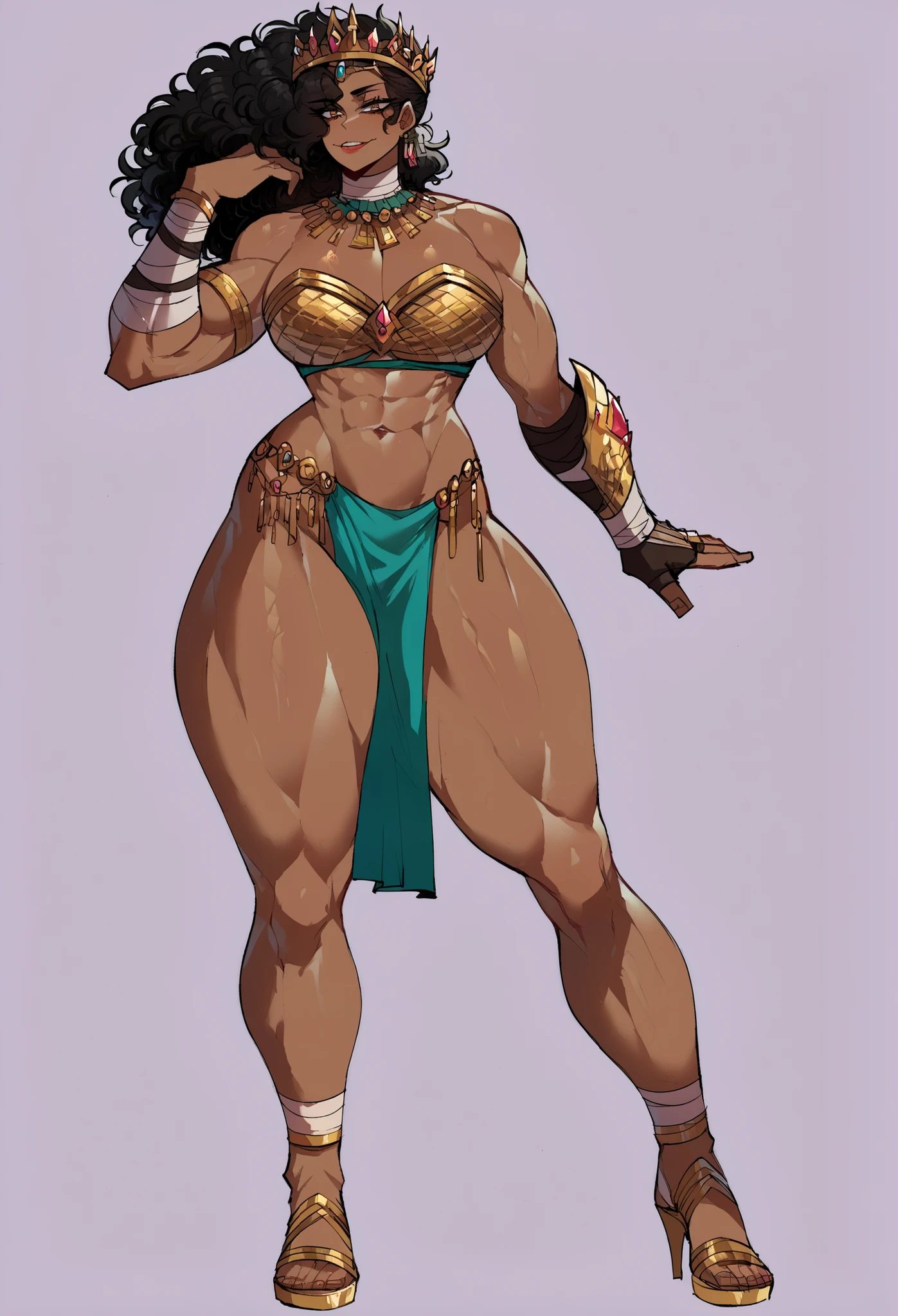  higres, stable diffusion 3, 1girl, solo, most beautiful girl oft the world, solo, native girl, medium breasts, medium black hair, ponytail, dark skin, golden eyes, mischievous smile, teeth, sharp teeth, mischievous look, hip bones, native warrior , bodypaint,  bodypaint, bodypaint breast, loincloth, leather sandals, aztec, aztec girl, , standing, legs apart, full body, , partially visible pussy, excessive female pubic hair, white background, simple background,  Genshin impact style 

