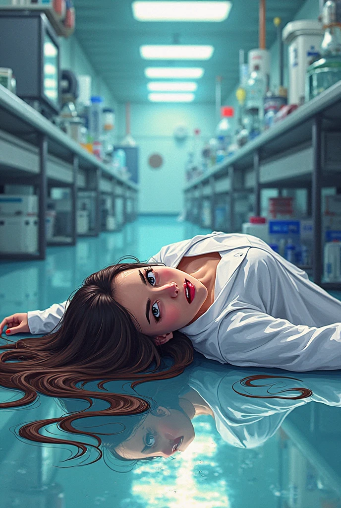 score_9, score_8_up, score_7_up, 1girl, (girl hiding in a laboratory:1.2), (girl and monster:1.1), monster getting closer, full body, (lying on the floor, under a table :0.7), fear, scared, worried, retrofuturism, (neon lights:0.7), monster getting closer, 80s style arcade, video games, cinematic lighting, volumetric lighting, unique angle, foggy atmosphere, realistic anime, (digital art:1.1), erotic, provocation, <lora:80s-xl-v101-32:0.8>, <lora:Concept Art Twilight Style SDXL_LoRA_Pony Diffusion V6 XL:0.8>, <lora:StS_detail_slider_v1:0.7>