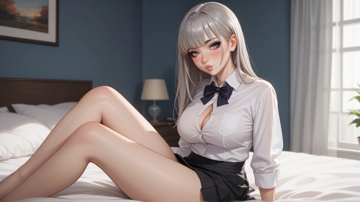 nsfw,((one man and one woman,having sex)),Lying down,vaginal penis,yue (Arifureta),Blonde,white background,Highest image quality,masterpiece