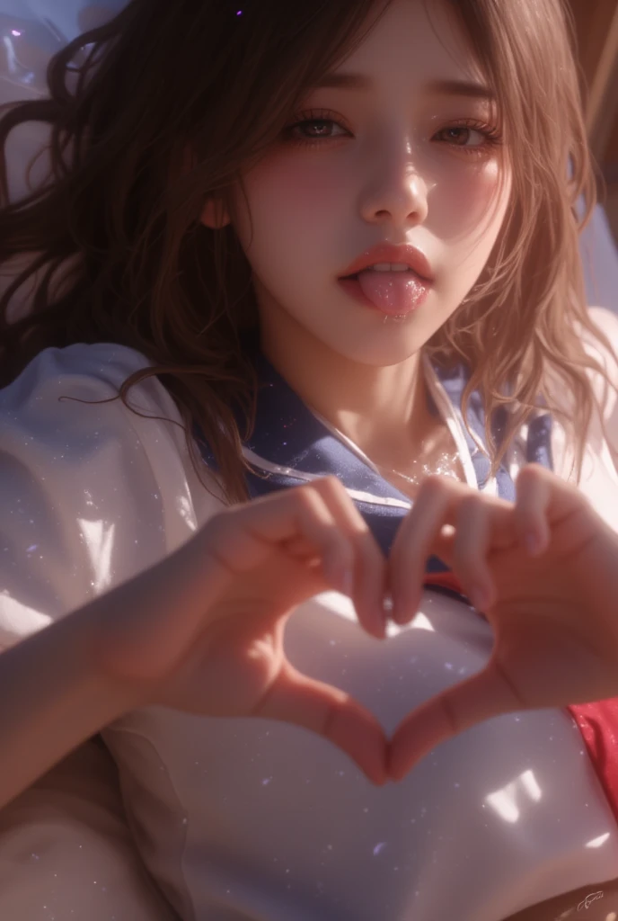 (masterpiece:1.2, Highest quality), (Realistic, photoRealistic:1.4), Ultimate beauty、mature、(Beautiful Features、Detailed lips, Beautiful eyes with attention to detail)、(Beautiful Teeth), blush, Captivating Gaze、masterpiece，（Highest quality，Hyper Detail)、 Natural Makeup，Looking at the camera、Looking up、alone，Cute woman in her 20edium breast、Short Bob Hair、(Bangs too)、Mysterious Beauty, Perching on the clouds, (Fantasy Illustration:1.3), Captivating Gaze, Seductive posture, The charm of another world, Mystical Sky, (Written by Luis Royo:1.2), (Yoshitaka Amano:1.1), ((moon 夜)), pastel colour, (Cloud Detail View:1.3), Outdoor、palace、 (Bandaged、Eye patch、uniform、Collared long sleeve shirt、Gingham check pleated mini skirt、Lace frilly panties、(Red ribbon tie)、Earrings、(???????:1.6)), Side Lock, (Midnight background, full moon、Fantasy、cherry blossoms、petal)、(Wet hair、Wet skin:1.3)、(????? is on it:1.5)、(Extra Bust Up Shot:1.2)、(Shot from above)、(smile、I&#39;m worried、Open your mouth:1.2)、(Wave your hand:1.2)、(show pussy:1.2)