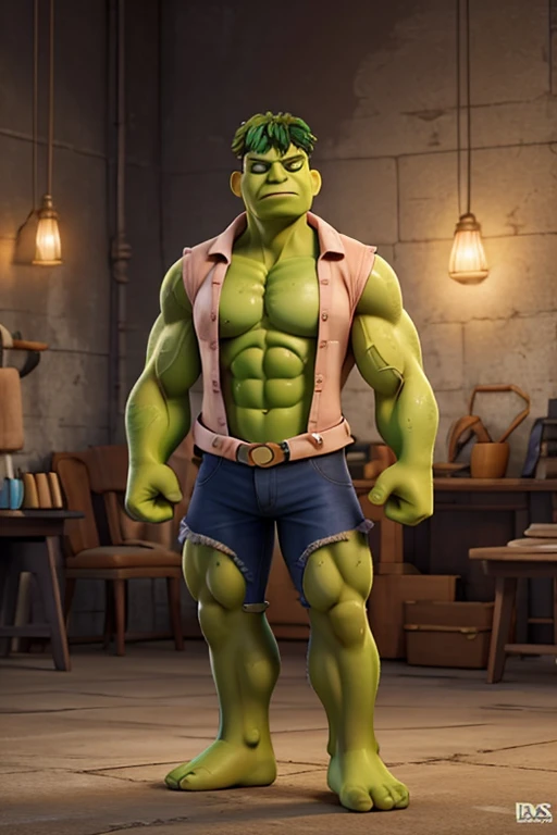 A round birthday sticker of Hulk Luís 3 years