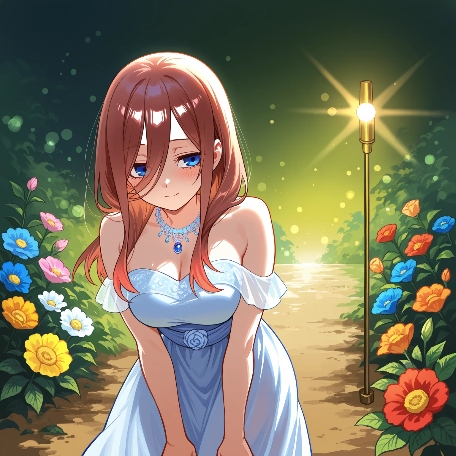 mcquinn, 1girl, girl focus, 30 years old, ginger hair, large eyes, blue eyes, beautiful eyes, looking at viewer,
petite, small breasts, blush, full-face blush, cute smile, girlfriend, ((extreme-cuteness-overload)), intimate, cute,
blue dress with white polka dot pattern, heart necklace, belt,
summer, sunset, country road, fields, hills, fence, colored sky, colored clouds,
<lora:pov_arm_hug:0.5> pov_arm_hug, 1girl, blush, looking at viewer, solo focus, smile, arm hug
<lora:cdtm:1> cdtm style, comic book style