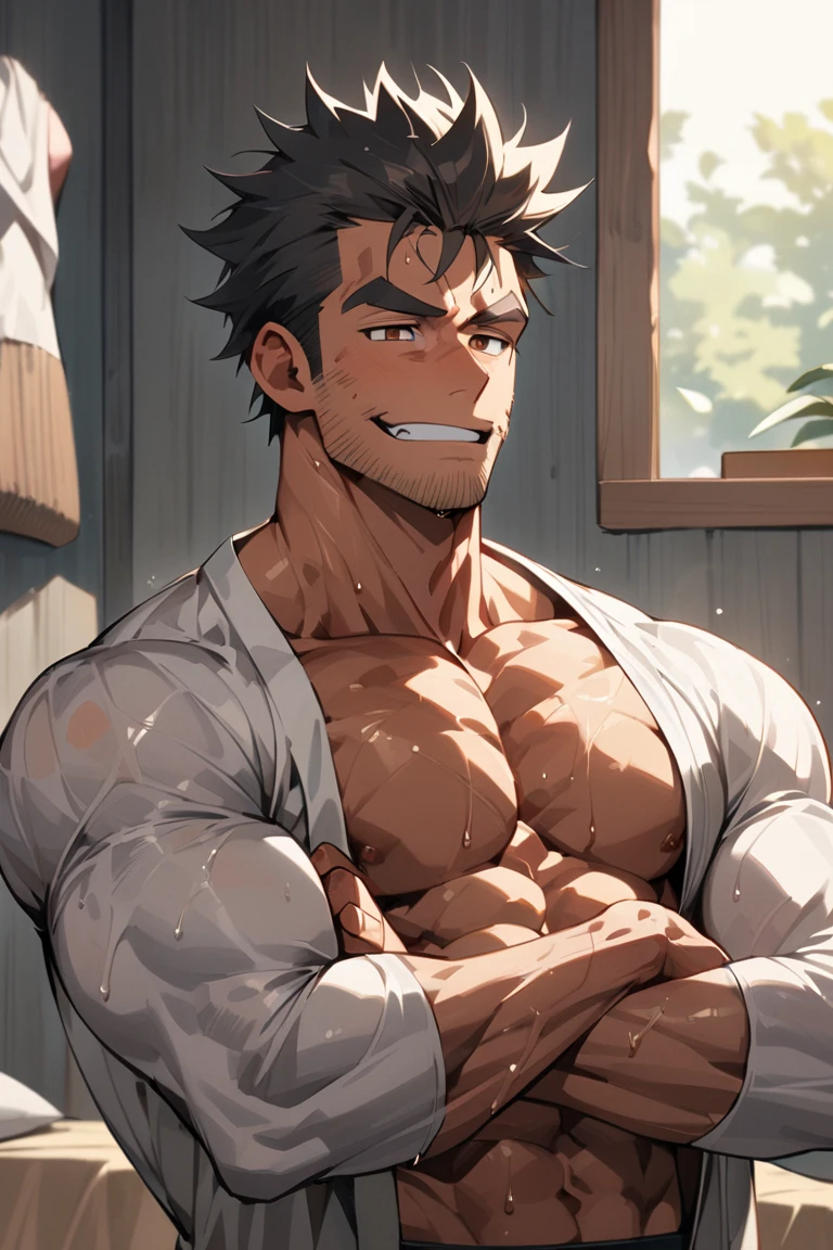 shirtless manly guy