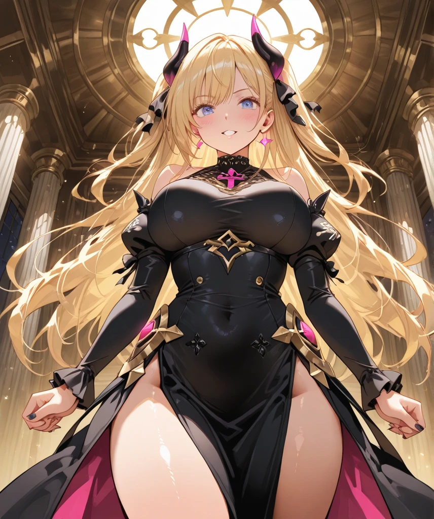 nsfw:1.3,beautiful a girl held from behind by a creepy six-armed horse-shaped monster,blonde hair,single braid,upward breasts,waist slender,(Dark purple cyber suit and crimson microskirt),pantyshot, ((Detailed cameltoe)),Tiara on the head,Garter Belt,Bare shoulders,((Monster with a horse's head and six-armed)),high resolution:1.7, incredibly absurdres, kawaii:1, cute:1.5, hires.fix,anime visual:1,incredibly fine illustration,8k,masterpiece:1.2,best quality, high quality, exquisite, beautiful,insanely detailed, intricate detailed, extremely detailed, Super Definition,ultra high res, Super Resolution, best aesthetic, ultra detailed:1.5,best quality, perfect face, detailed face, illustration:1.2, 8k cg wallpaper, stunning art,absurdres,octane render,ultra hires,full body,