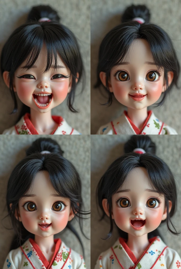 Korean,5 years old,,woman,Show only the face,smile,Open your mouth and eyes wide,stick your long tongue out of your mouth