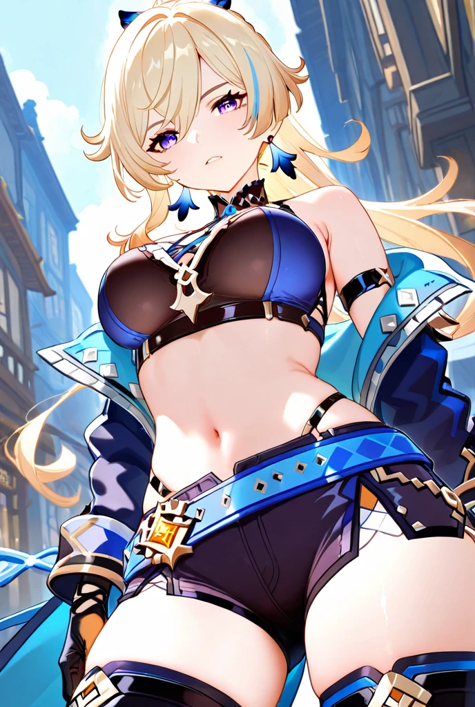 (small breasts:1.2), (perky chest:1.2), (pointed chest:1.2), (Pudding cake magazine cover:1.3),(from above:1.0),(fromside:0.9),masterpiece, 1girl, Amazing Cleavage:1.1, thin waist, optimum,tmasterpiece,hight resolution,best qualtiy,hyper HD,super detailing,awardwinning,16 K,solo,(The upper part of the body),anatomy correct,Beautiful cyberpunk girl,Cowboy Shot,cute face,a blond,Longhaire,Twin-tailed,Braids, Hairline,(scarlet eyes),long eyelasher,Hanging eye corners,White skin of the,shoot from the side, ((see through camisole:0.1)), ((Sheer nipples:1.0)),Rocket Tits,(Slim body),smile,seductive weak smiling,(with sparkling eyes and a contagious smile),open mouth, Looking at Viewer,
