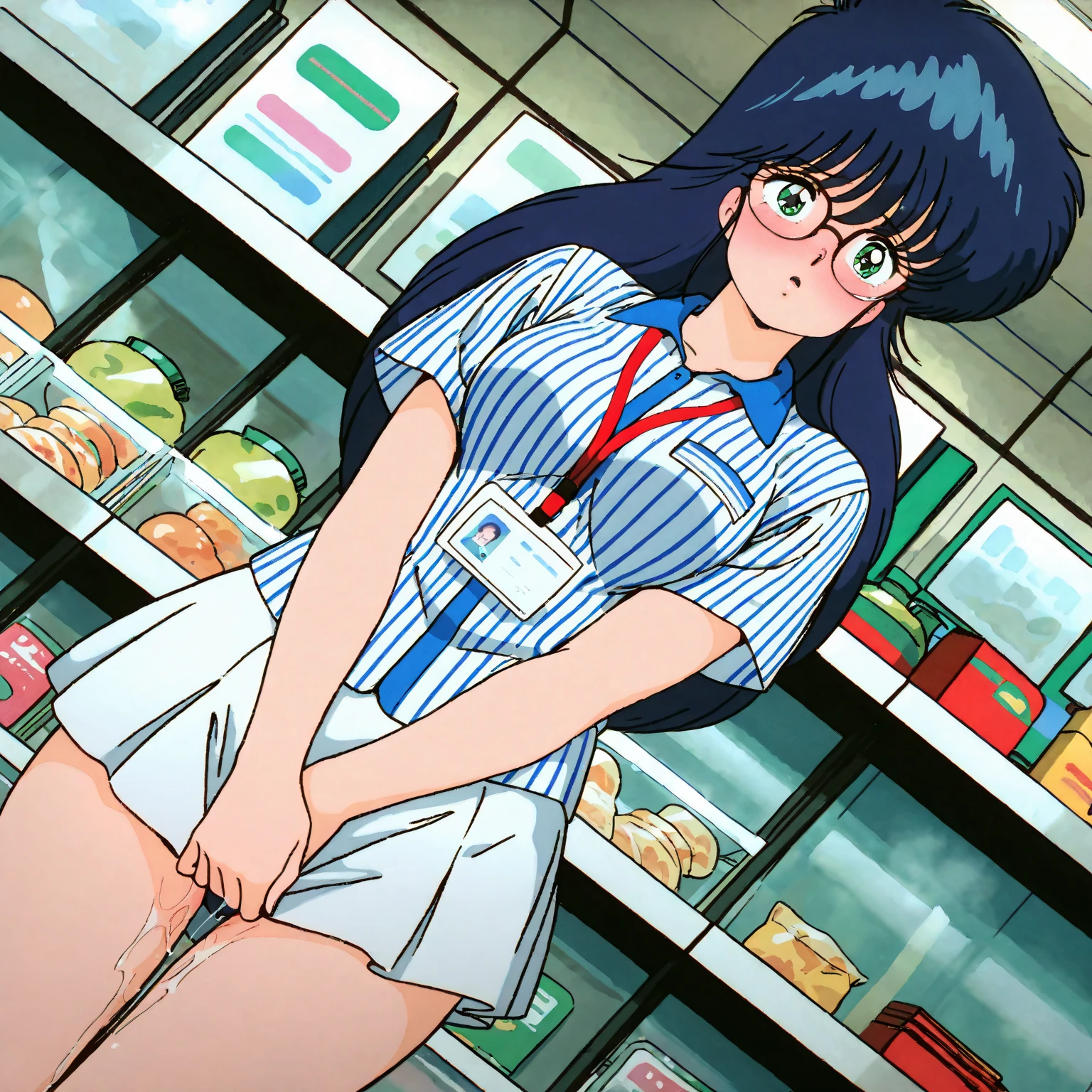 kyoko,score_9,score_8_upper,score_7_upper,sauce_anime,One girl,alone,View your viewers、hospital、Delivery Room、Sitting on the delivery table、Spread your legs、Pink Sweater,White collared shirt,length_skirt,blue skirt,Spread your legs,Lying down,Sad face,:d,arms_behind_return,See a doctor、See a doctor、Panties、