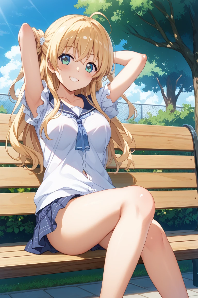 One Woman、beautiful girl、high school girl、Polo shirt、mini skirt、Tight Skirt、Sun visor、ponytail、Long Hair、Hit a nice shot、Golf course、Have golf clubs、golf bag、Next to me is a perverted caddy、A packed audience、Highest quality,、blonde、Golf Shot、Sweaty body、Very obscene smile、Professional Golfer、Black panties、Angle from directly below、US Open、Big smile、Spread your legs、Angle from directly below、Being seen at close range、Golf club in the groin